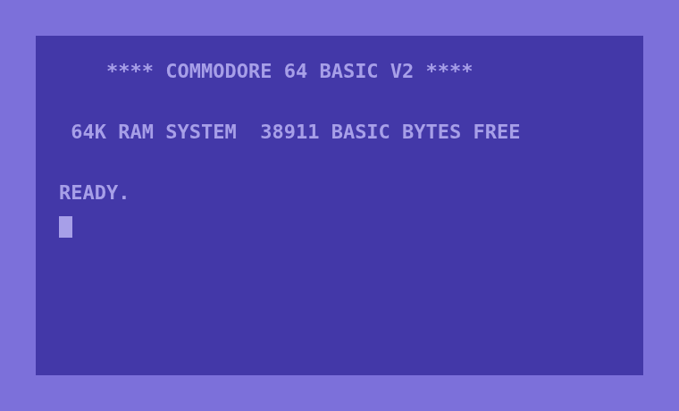 The Commodore 64 boot screen